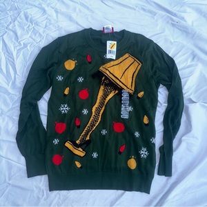 Christmas Story Leg Lamp Sweater Size Medium NWT
